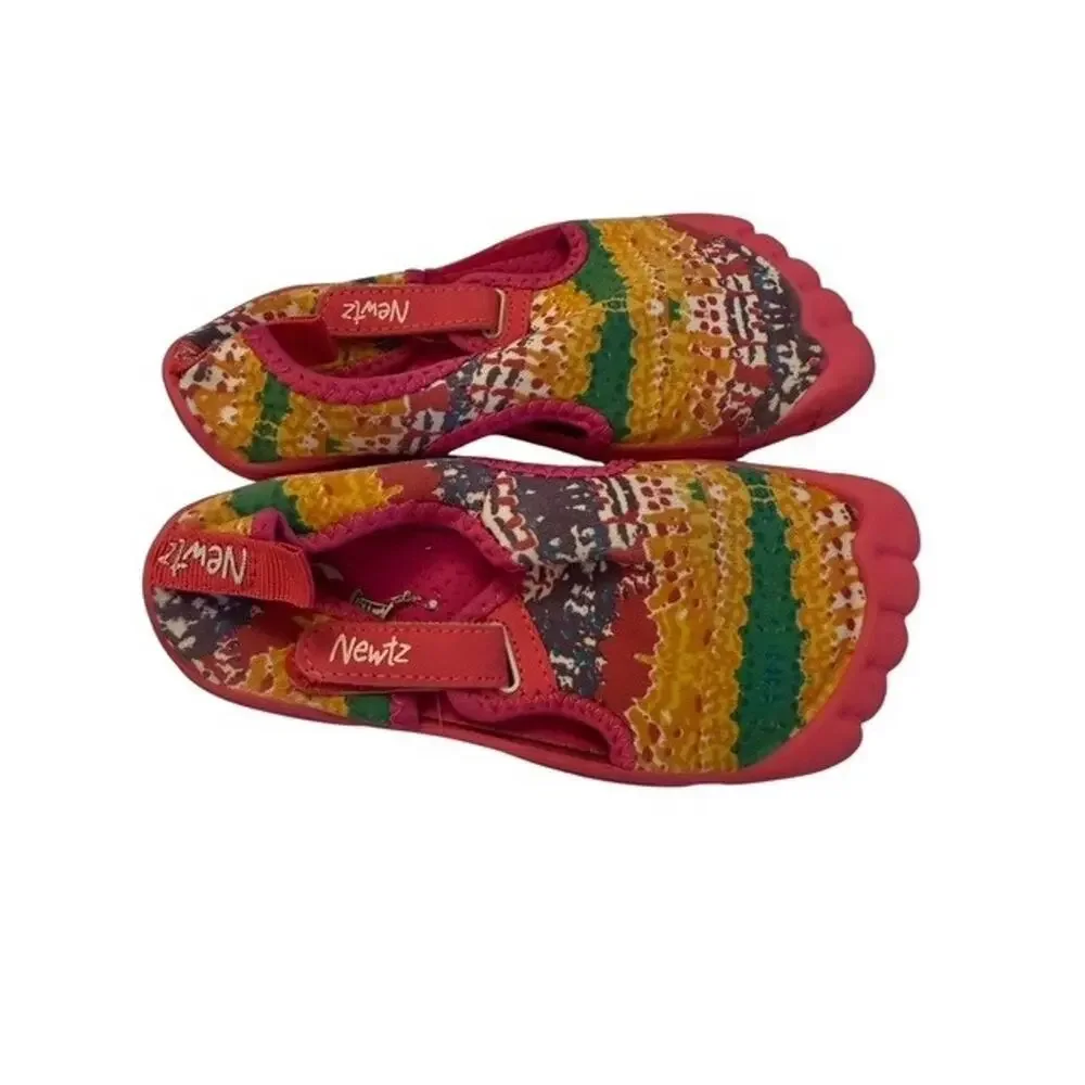 Newtz Shoes Girls Size 11/12 Multicolor Five Toe Water Aqua Beach Pool Barefoot